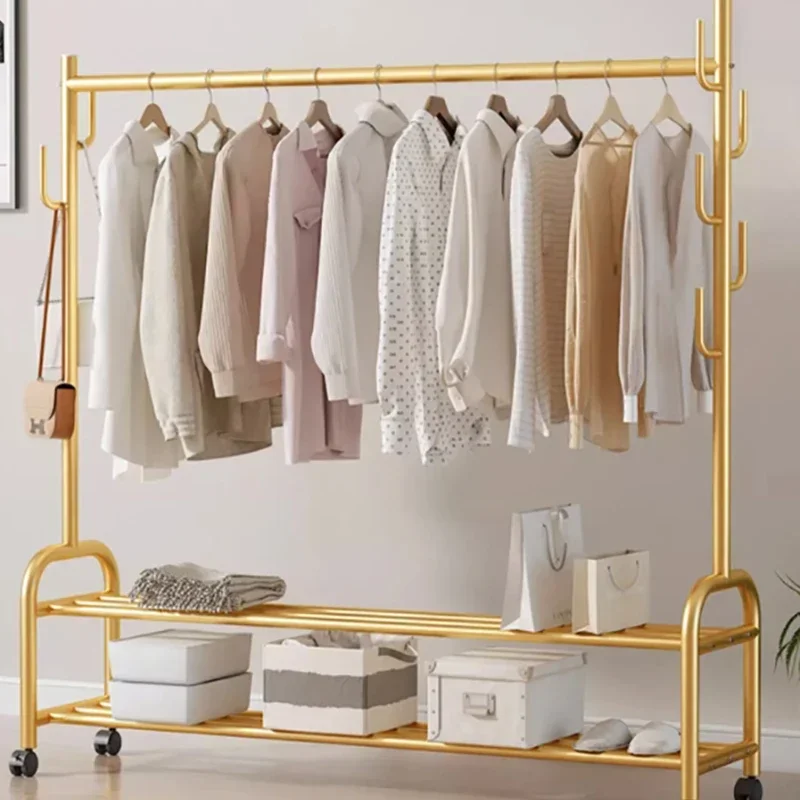 Wheels Clothes Organizer Rack Bathroom Outdoor Standing Coat Racks Stand Evening Dresses Design