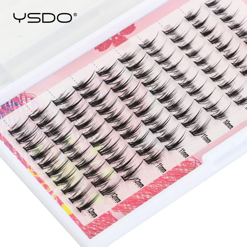 Ysdo 10 Reihen einzelne Wimpern falsche Wimpern Cluster DIY Wimpern verlängerungen Russland Volumen Faux Nerz Wimpern Make-up Zilien Werkzeuge