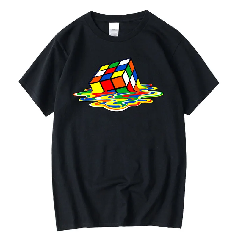 Summer Men's T-shirt High Quality 100% Cotton Magic Square Printing O-neck for Men T-shirt Casual Cool Hip Hop T-shirt Male Tops