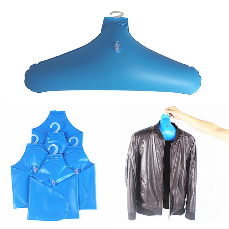 ^Inflatable Clothes Hanger Travel Portable Foldable Non-slip Triangular Rack Rotatable Clothing Storage Holder Coat Hangers