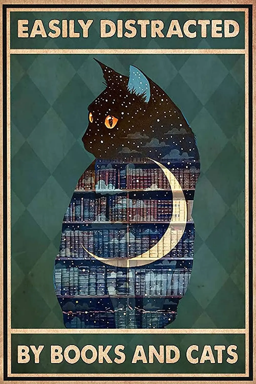 Metal logo custom Salem, Massachusetts - black cat - Halloween oil painting - dark background - Outline - metal wall decora sign