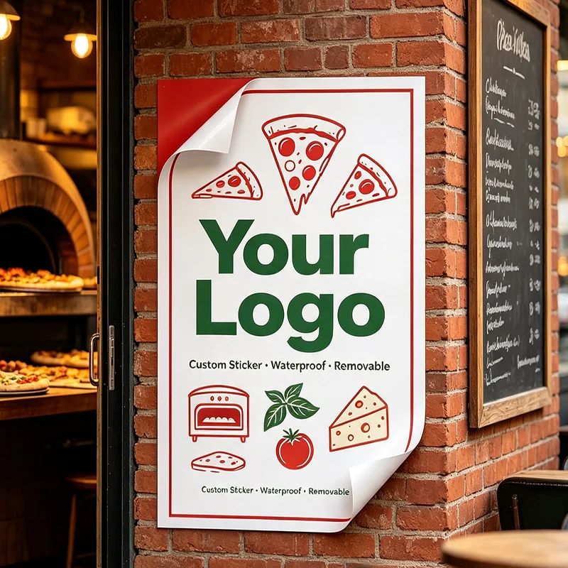 Any Size 100cm Custom Vinyl Decal Sticker Waterproof Removable UV Resistant Advertising Sign For Takeout Small Food Store Burger