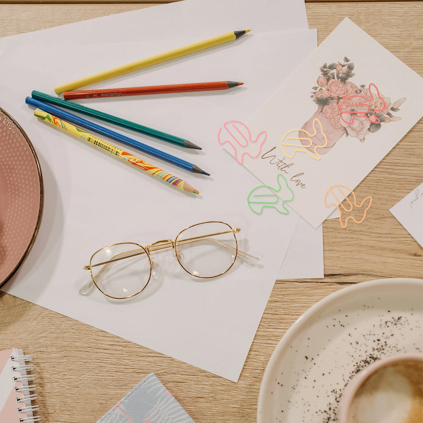 50 قطعة دبابيس ورق الحيوان الإبداعية شكل أرنب مشبك قوي ملاحظة حامل مكتب المدرسة صور كليب هدية دبابيس الورق #1