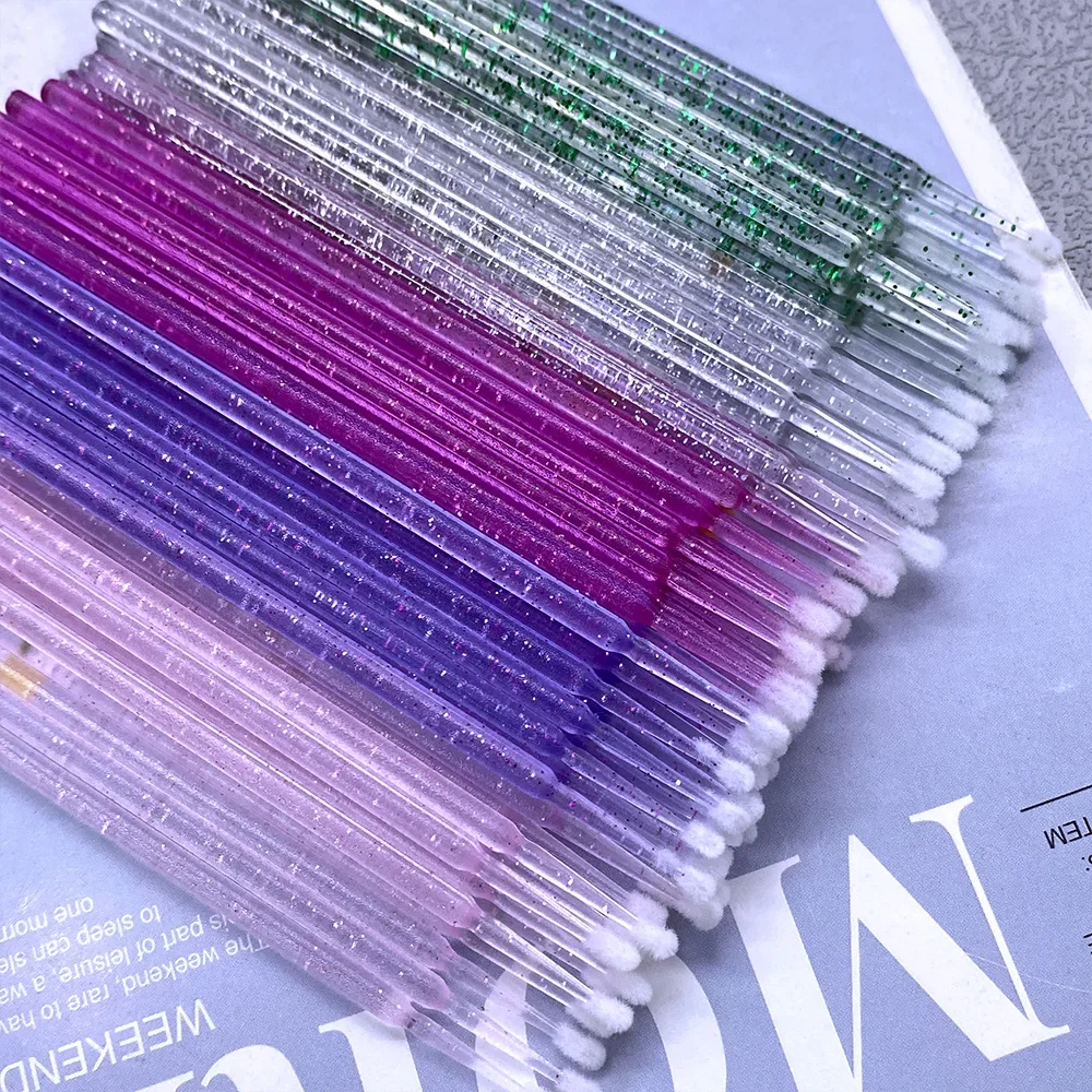 100/300/500pcs Micro Brush Crystal Lash Removing Swab Microbrush Mascara Wands Applicator Eyelash Extension Makeup Tools
