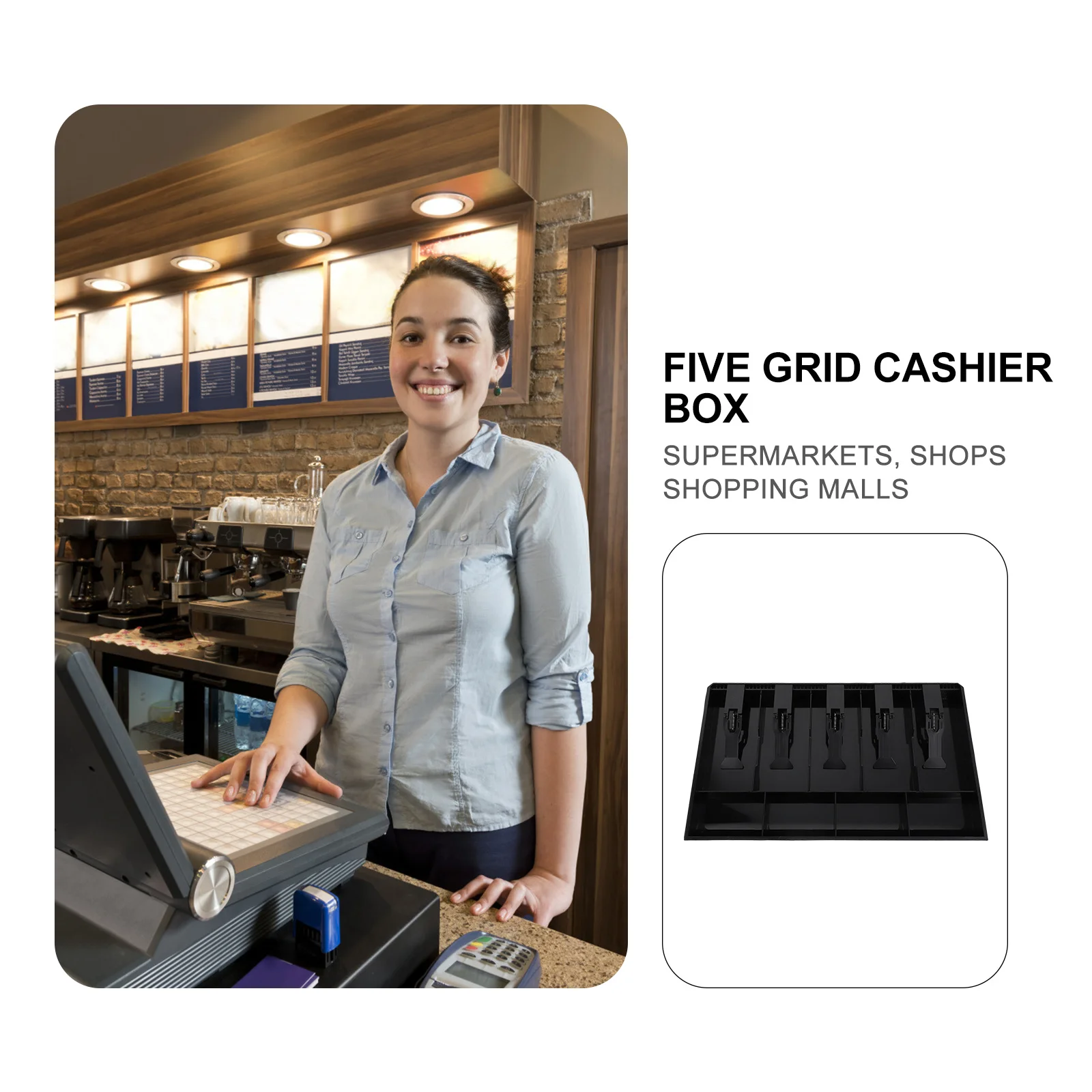 

1Pcs Multiple Compartment Storage Tray ABS 5 Bill 4 Coin Slots Money Storage Stand for Efficient Counting