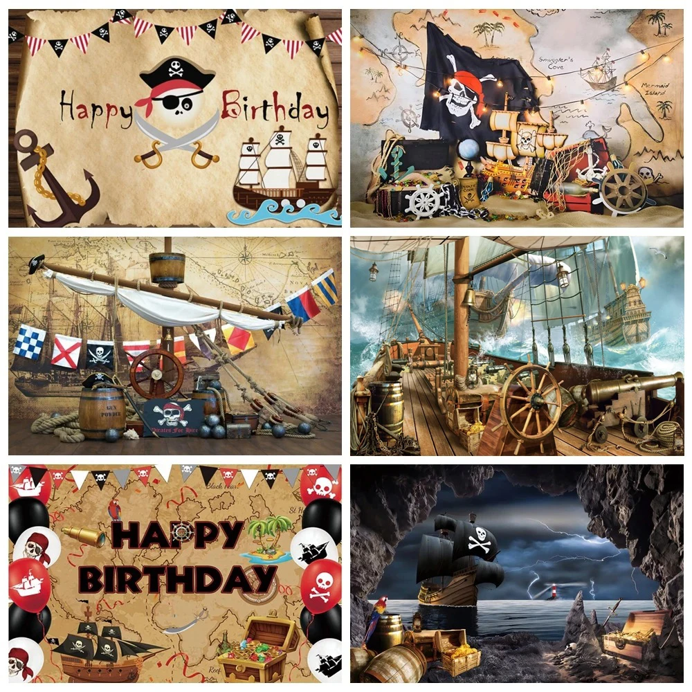 

Pirate Theme Sailing Treasure World Map custom background Boy Gift Kids Birthday Party Photo Studio Decor Banner Baby shower