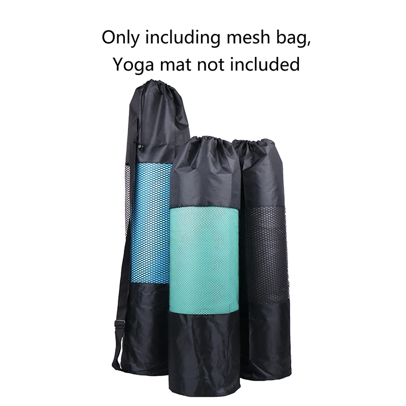 Portable Breathable Sports Bag With Adjustable Shoulder Straps Carry Mesh Storage Bag Fits Most Yoga Mats Black Yoga Mat Bag