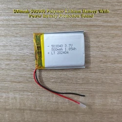 1-10pcs 3.7V 503040 500mAh Rechargeable Battery Gps Polymer Lithium Battery For LED Light Driving Recorder Bluetooth Speaker