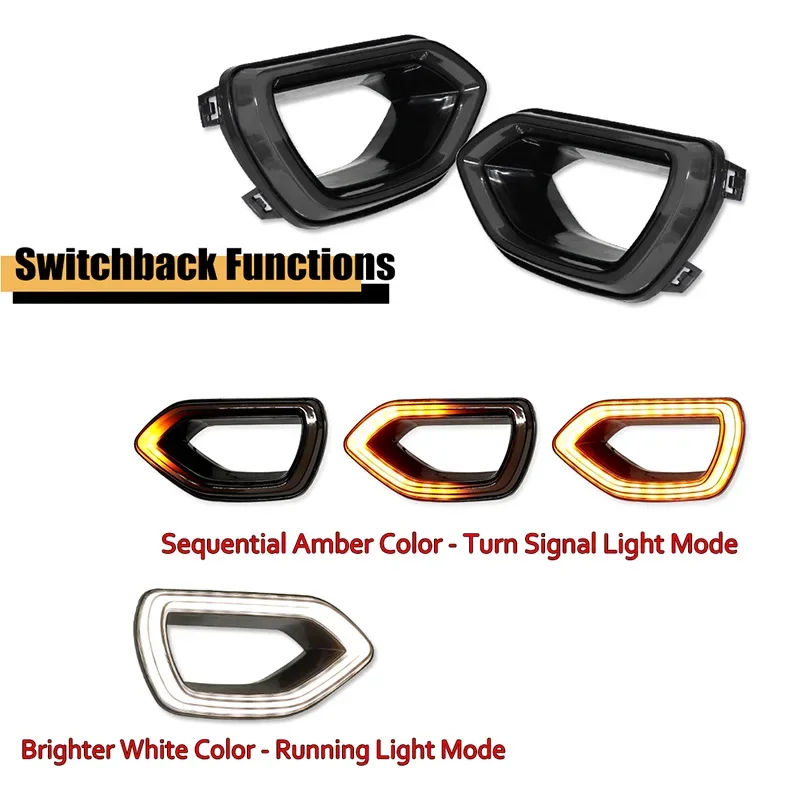 For Dodge Charger SRT/Scat Pack/Daytona SXT & R/T Switchback White & Sequential Amber LED Car Front Grill DRL Turn Signal Lights