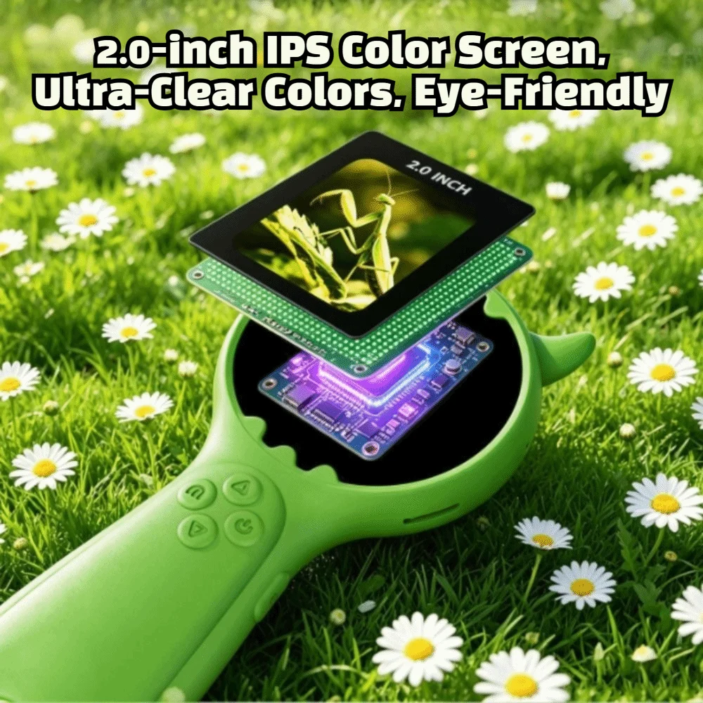 1080p HD Probe Kid Endoscope Camera HD 2 Inch IPS Screen Nature Exploration Camera 8 LED Light Portable Handheld Endoscope