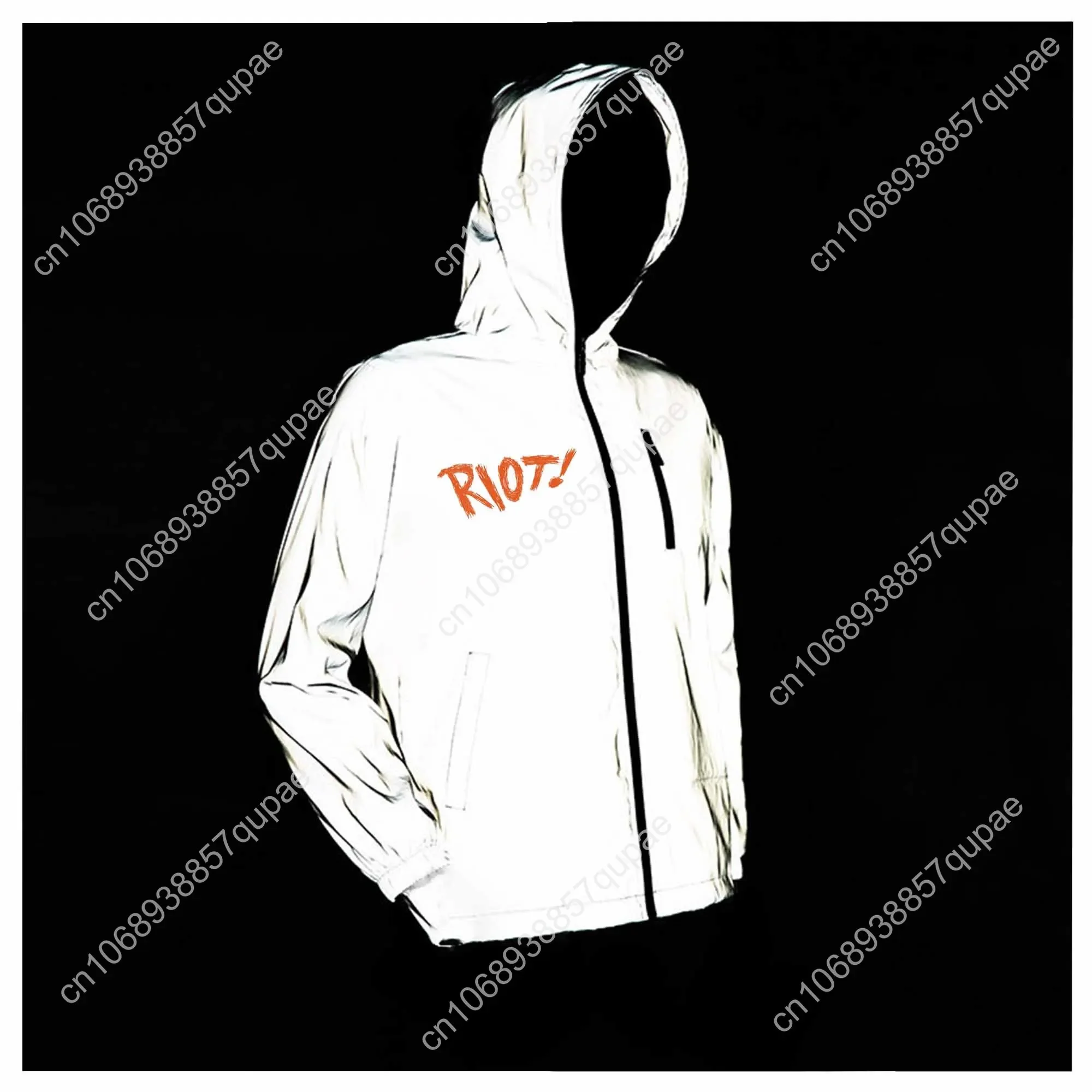 Paramore Reflective Jacket Pop Music Rock Band Men Women Coat Hooded Windbreaker Runing Pocket Jackets Cycling Customized Hoodie