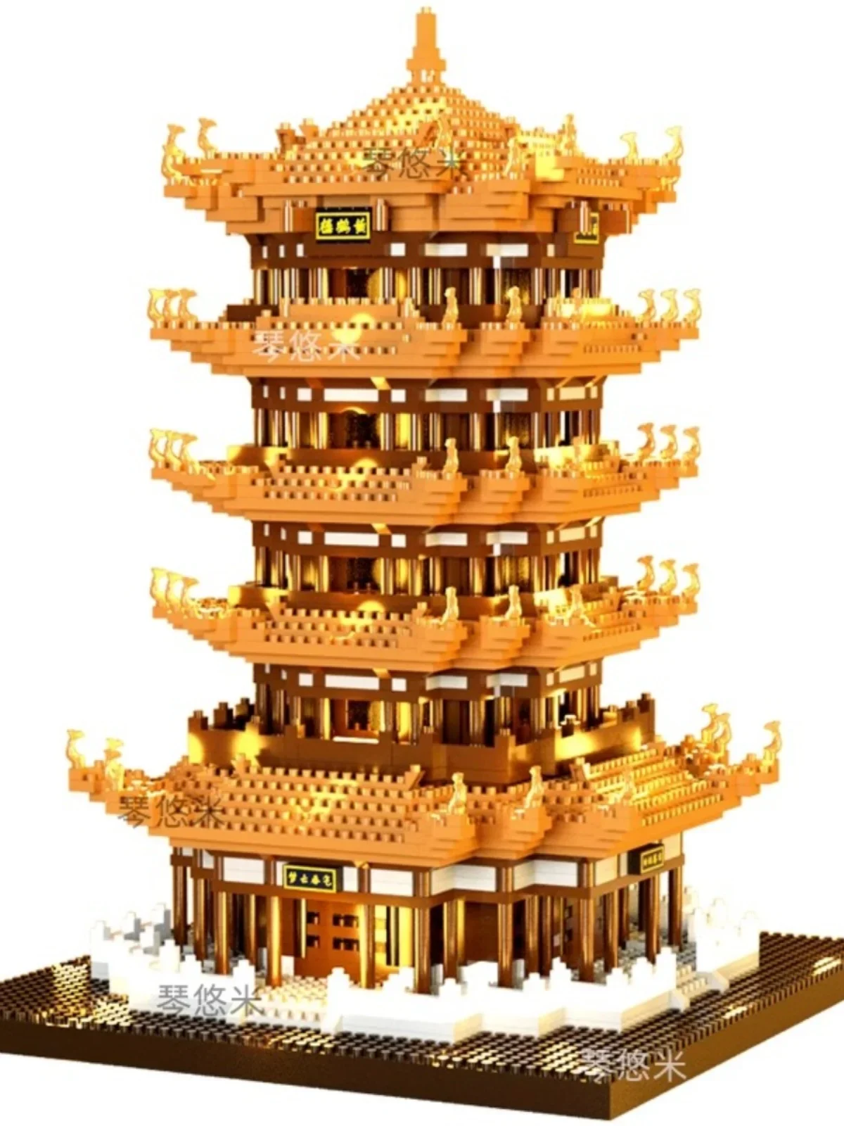 

2023 New Yellow Crane Tower Building Block puzzle Assembly High difficulty Suzhou Garden Toy Gift for Boys and Girls