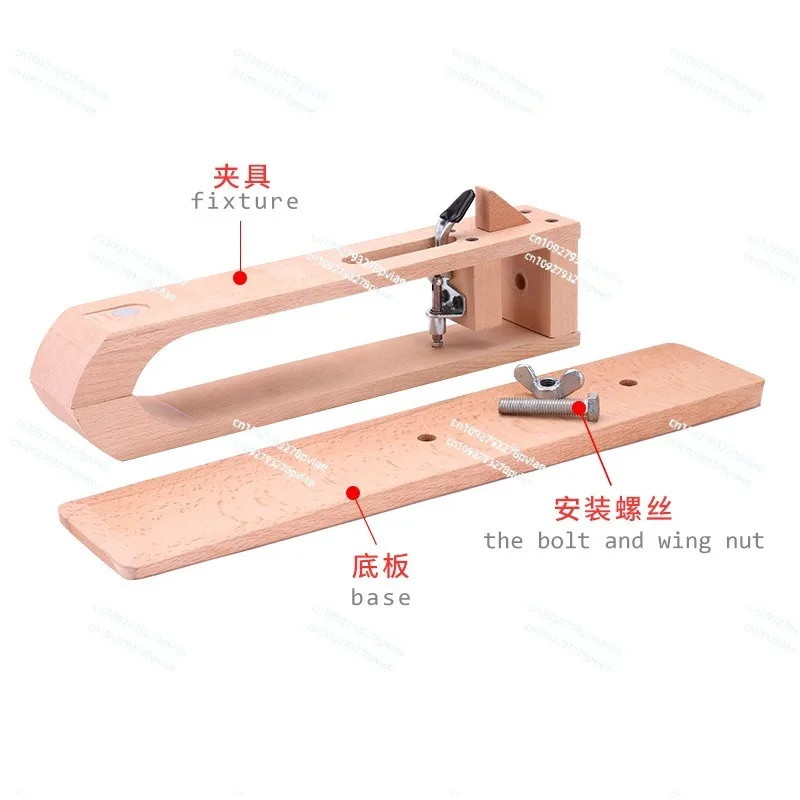 Handmade DIY Leather Goods Hand-sewn Wooden Clip, Handmade Leather Beech Fixing Clip, Adjustable Leather Suture Fixing Frame