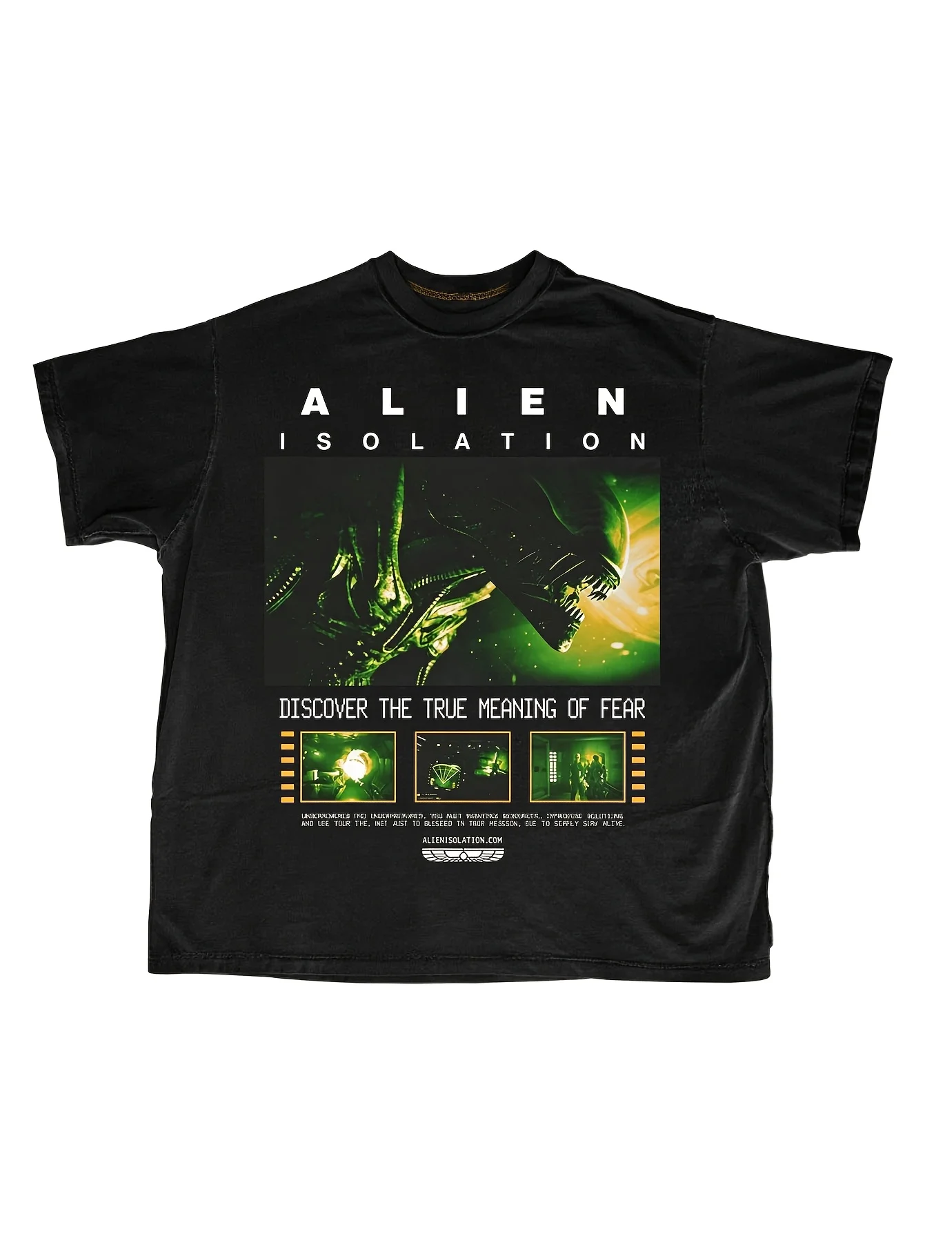 Alien Isolation Alien Retro Survival Horror T-shirt for Men and Women Retro Horror Game Pattern T-shirt Streetwear