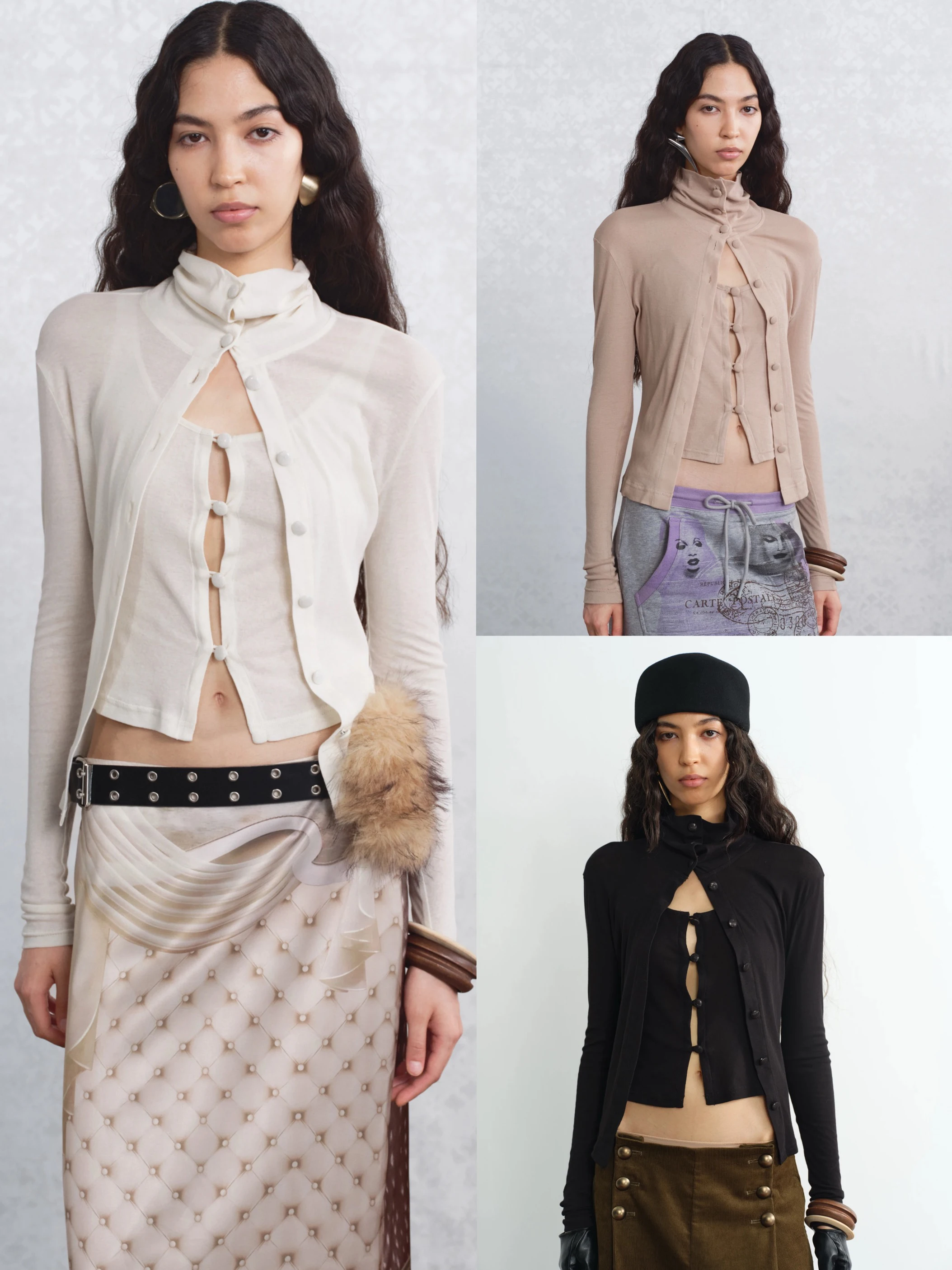 

High Elastici Building Interior Mixed Matching Top Bot Set Breathable ort Sve Long Sve Button Closure Faion Set