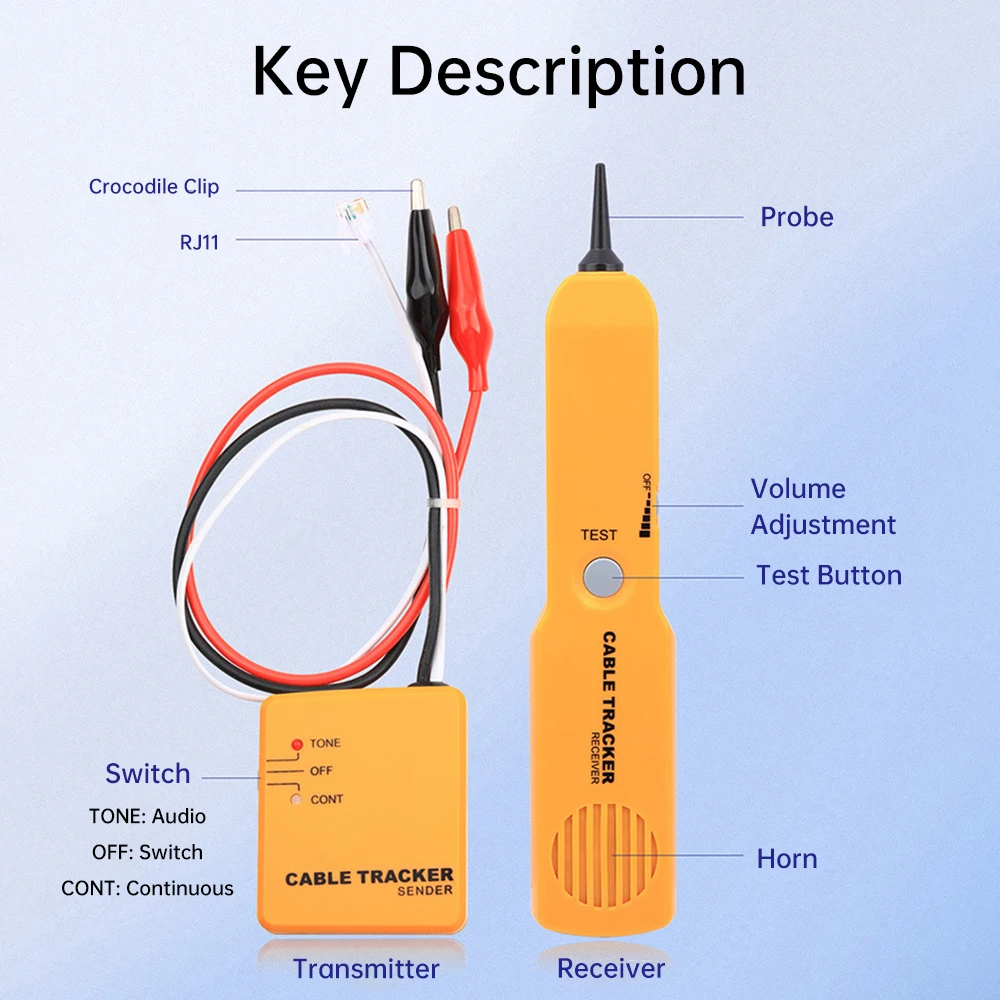 Portabl Network Phone Telephone Cable Tester Diagnose Tone Line Finder Detector Networking Tools Toner Wire Tracker Tracer