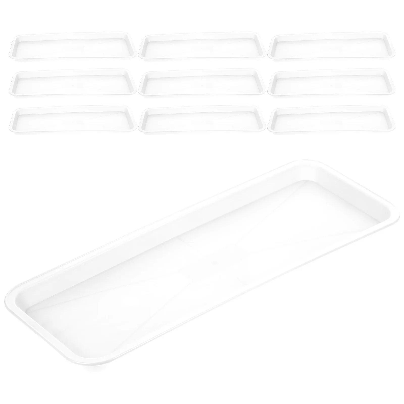 

10 Pcs Plastic Planter Tray Planting Saucer Rectangle Bottom Drainage for Indoor Plants Rectangular Flower Pot Drip Pots
