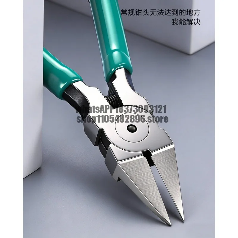 Extra-pointed nozzle pliers ultra-thin and high-hard shears oblique pliers for electrical industry