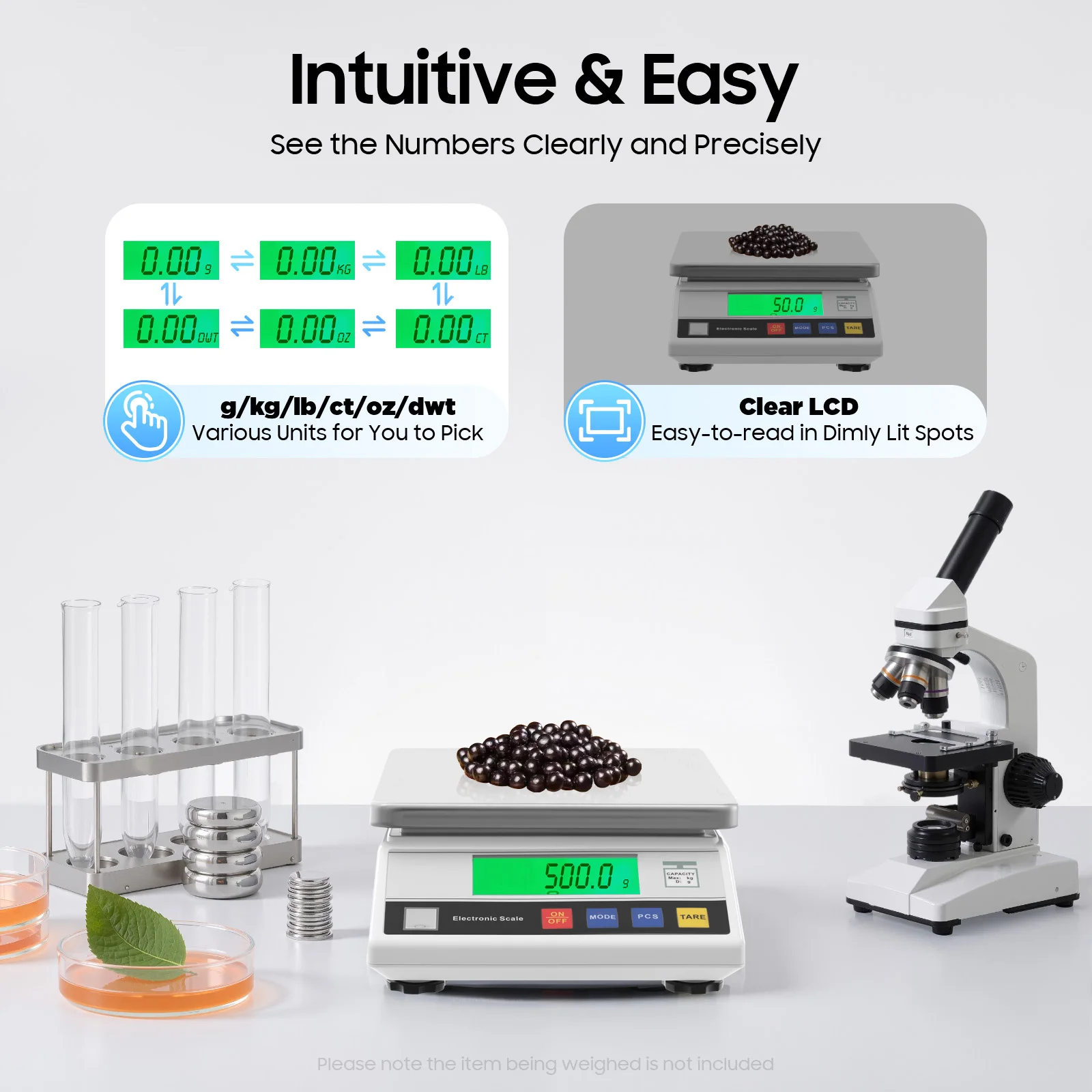 مقياس ميزان إلكتروني صناعي عالي الدقة قابس الاتحاد الأوروبي 7.5 كجم تحميل 0.1 جرام دقة LCD عد الفارغ لمستودع المطبخ المختبر