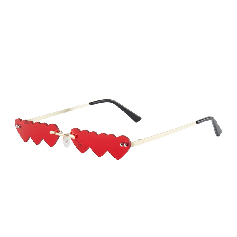 Kleiner Rahmen von Herz zu Herz, modische, schrullige Alien-Persönlichkeit, rahmenlose Sonnenbrille, trendige Straßenfotografie-Brille