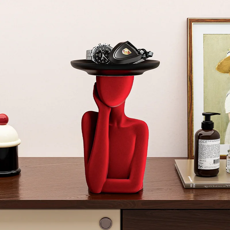 

Modern minimalist entry key watch storage ornament living room bedroom foyer desktop decoration tray home decoration figurine