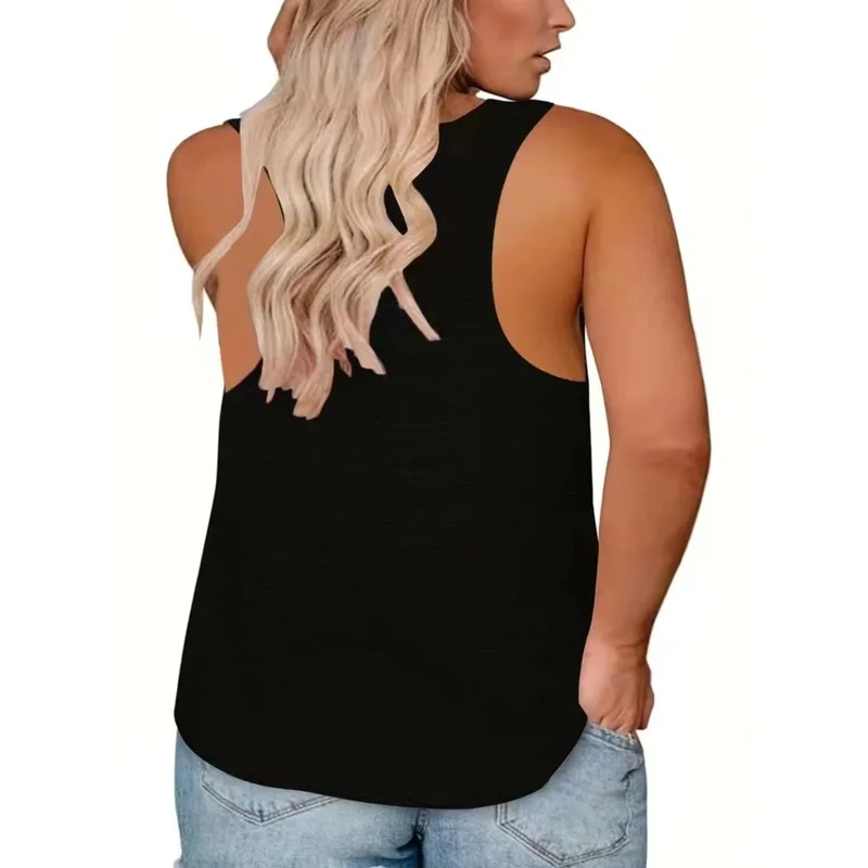 Women's vintage gothic Style Red Font “The Incarnation of the Devil” Printed Racing Vest Tank Top