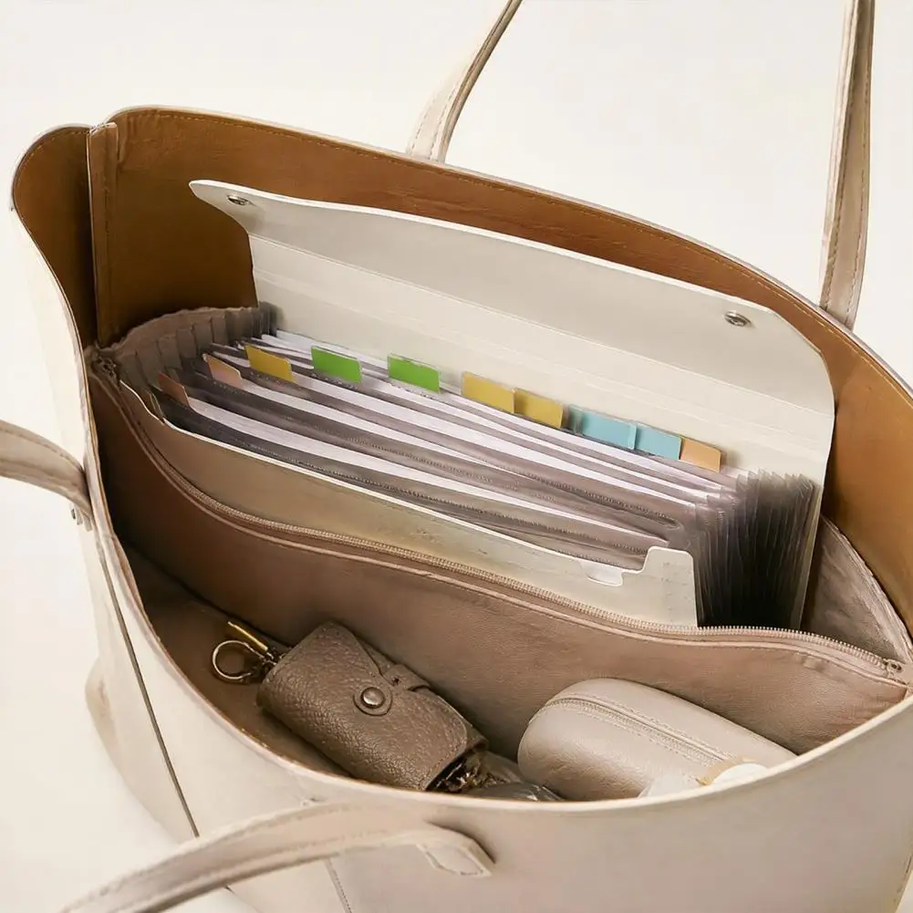 Expandable File Folder Expanding File Folder Organizer with 13 Pockets Portable Accordion Document Holder A4 Size for Office