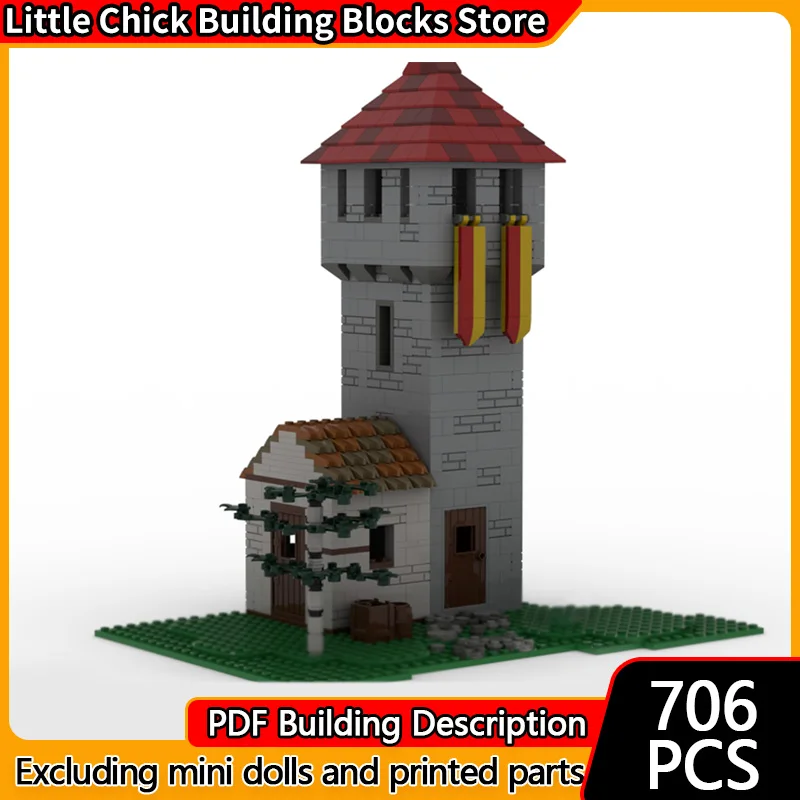 

Средневековый замок, модель MOC, строительные кирпичи, средневековая башня, модульная технология, подарки, праздник, сборка, детские игрушки, костюм