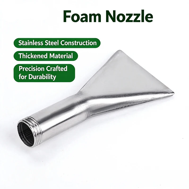 1/2” Foam Car Wash Spray Gun Nozzle, Stainless Steel Flat Nozzle Foam Cleaning Accessory, Sprayer Fertilizer Nozzle