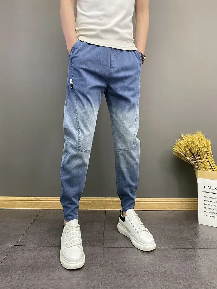 

With Pockets Jeans for Men Harajuku Kpop Trousers Goth Korean Fashion Classic New in Soft Washed Casual Cotton Man Cowboy Pants