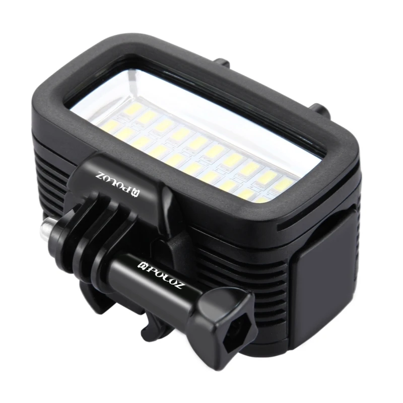 PULUZ IPX8 Waterproof Camera Diving LEDs Light with Hot Shoe Adapter For GoPro DJI Xiaoyi Action Camera, Canon Sony Camera