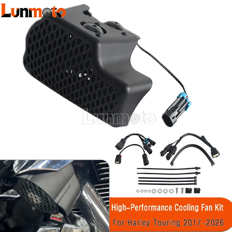 Motorcycle Rear Cooling Fan Cylinder Heat Waterproof Weather Resistant Full For Harley Electra Road Street Glide Road King 17-26