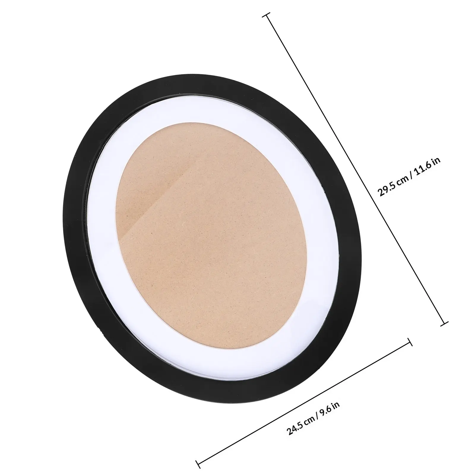 10 Inch Oval Wooden Picture Frame Black Sleek Simple Design Photo Frame for Wall Mounting Tabletop Display Home Decor Wall