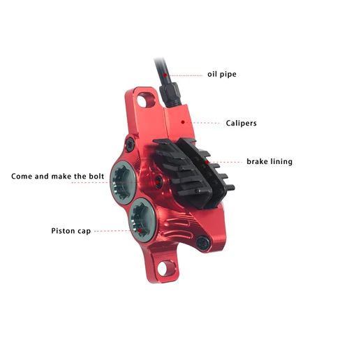 Imagen 2 del producto Juego de frenos de disco hidráulicos IIIPRO IV4 - Delantero y trasero de 4 pistones con mangueras de 800 mm/1550 mm - Tecnología de disipación de calor para MTB E-Bike Enduro