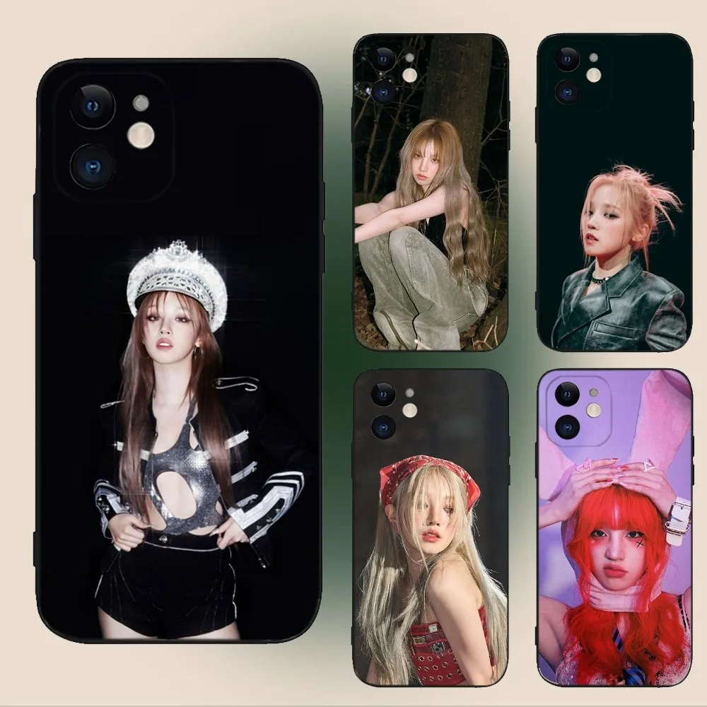 Kpop G-Idle Yuqi  Phone Case For iPhone 15,14,13,12,11,Plus,Pro Max,XS,X,XR,SE,Mini,8,7 Soft Silicone Black Cover