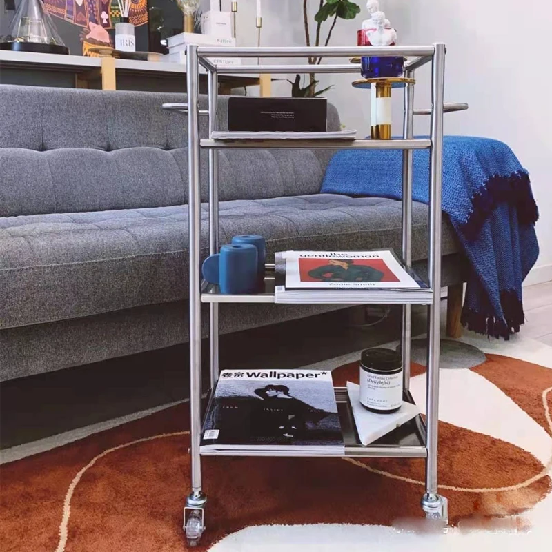 Simple shelf sofa corner movable multi-storey floor storage rack creative simple bookshelf