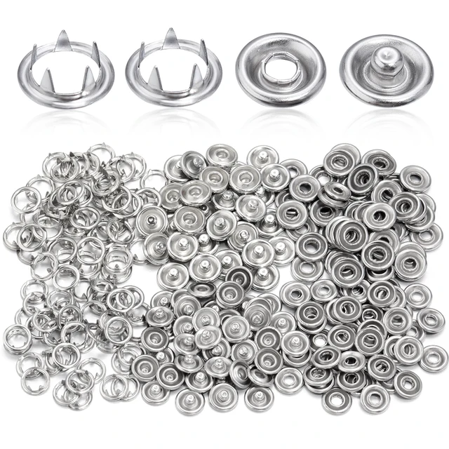Lot de 50 boutons pression en métal, 7.5/9.5/11mm, attaches pour travaux manuels, couture de vêtements en cuir, sacs, accessoires de bricolage 1