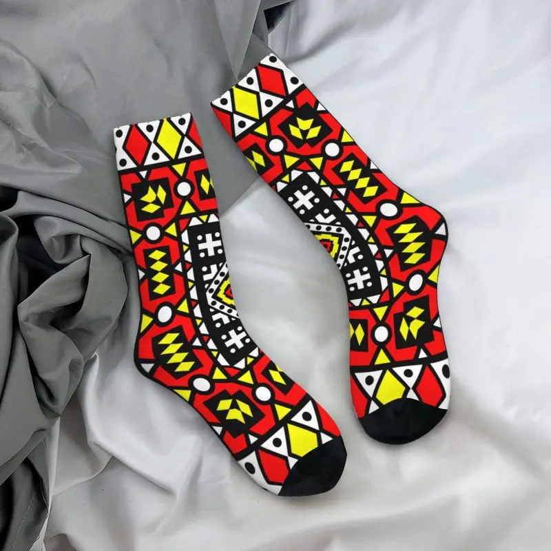 Custom Kawaii Kizomba Samakaka Ankara Socks Men Women Warm 3D Printing African Pattern Wax Design Football Sports Socks