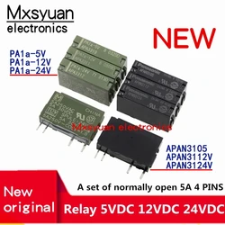 10PCS/LOT New relay PA1A-5V APA3319 PA1A-12V APA3311 PA1A-24V APA3312 APAN3105 AN3124 APAN3112 A set of normally open 5A 4 PINS