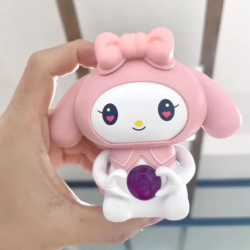 Cartoon Sanrioed My Melody Kuromi Love Confession Model Toy Ins Girl Heart Kawaii Glowing Sound Desktop Ornaments Holiday Gifts