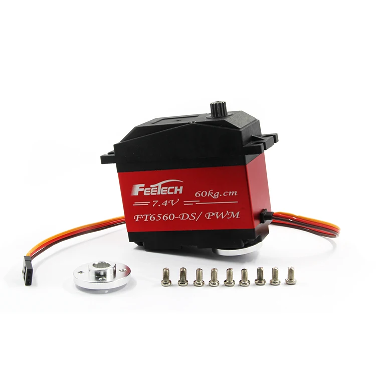 60KG Dual Shafts Robot Servo High Voltage High Torque Steel Gear 180 degree  digital Servo For Robot Arm