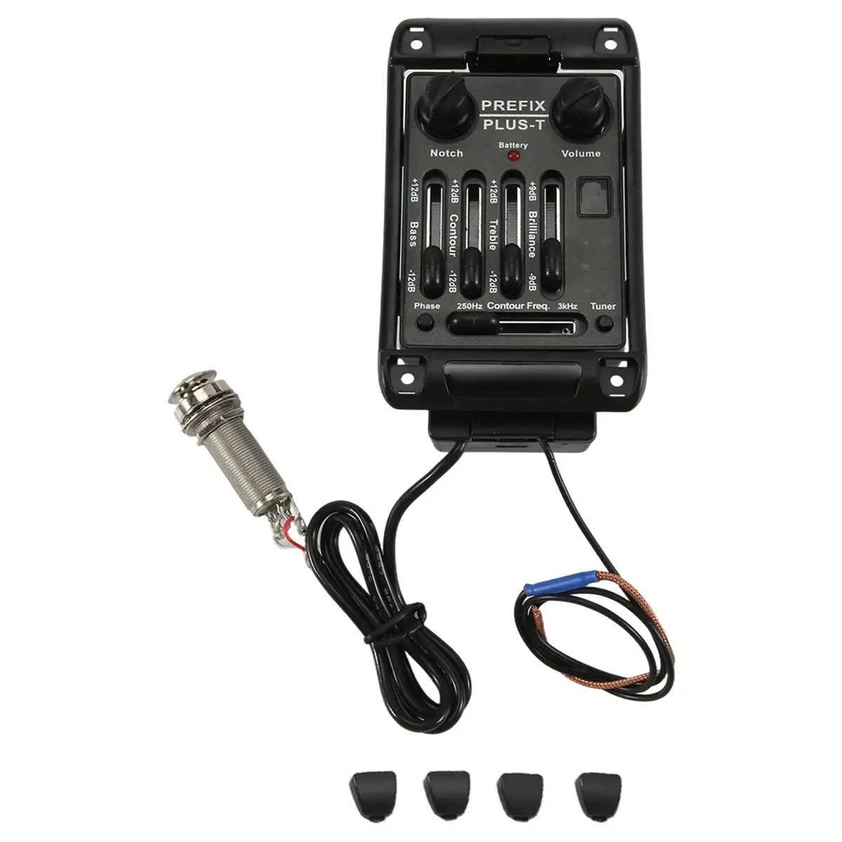 Guitar Pickups Prefix Plus-T Onboard Preamp Matrix Acoustic Pickup EQ Equalizer with Tuner Soft Piezo