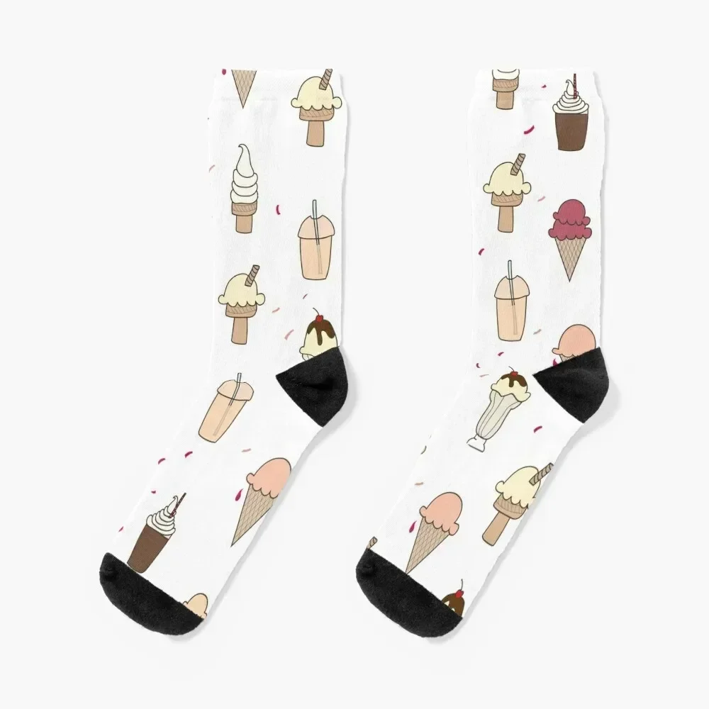 

Pattern of many ice cream flavors Socks aesthetic Hiking boots gifts Christmas Socks Male Women's