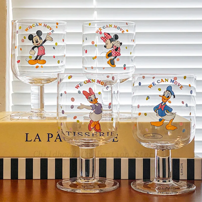 Disney Mickey Mouse Donald Duck Donald Minnie Mouse Daisy Duck Action Figures Toys Cartoon Glass Dessert Cup Gifts For Girls