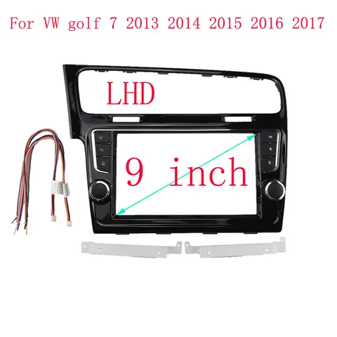 HAOCHEN 자동차 DVD 프레임 어댑터, 캔버스 박스 디코더 대시 보드 트림 키트, 대시 보드 패널, VW 골프 7 2013-2017, 9 인치, 10 인치