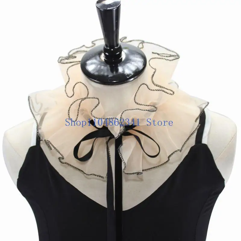 5asd Ruffled Collar Girls Clothes Accessory Victorian Collar Lapel Medieval Cosplay