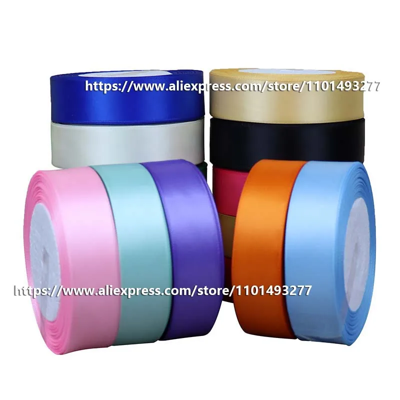 20 Yards/roll Double Face Satin Ribbon Polyester Ribbon Tape For DIY Bows Gifts Wedding Christmas Decoration 9/16/25/38/50mm