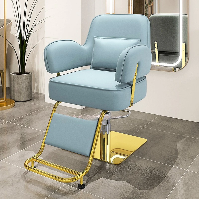 Pedicure Golden Hairdressing Chair Stylist Ergonomic Lounge Luxury Barber Chair Rotating Sillas Barberia Barber Equipment MQ50BC