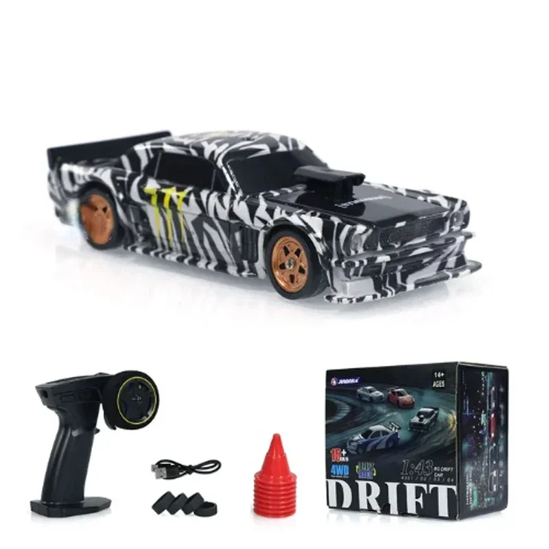 Controle Remoto de Alta Velocidade Drift Car, 4 Wheel Drive, Rádio Controlado, Mini Racing Model Car, Presente Toy Boy, 1:43, 4WD, 2.4G