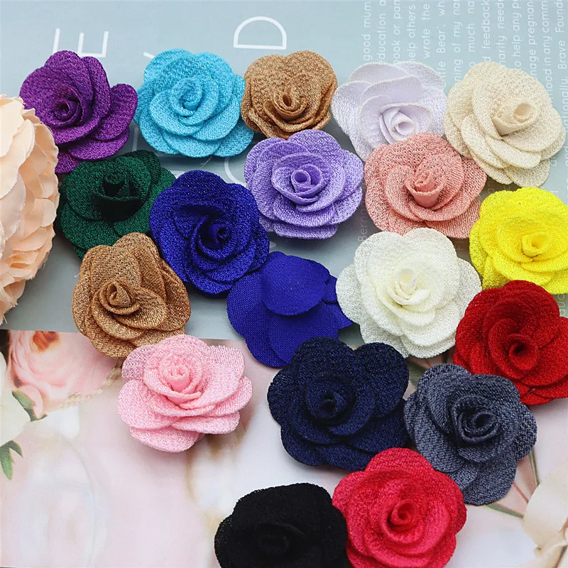 3.5CM Handmade Small Flower Three-dimensional Small Rose Multicolor Petal Small Flower DIY Hair Accessories Accessories 24-48Pcs